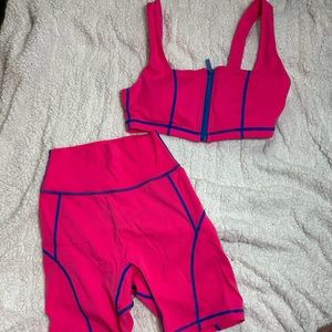 BuffBunny pink and blue set | size M top | size S shorts